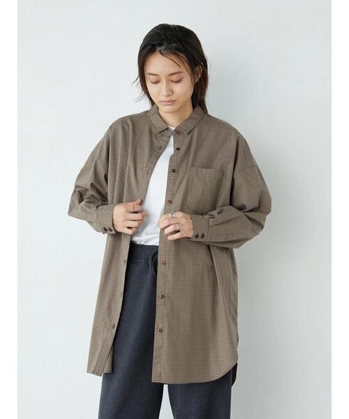 AMERICAN HOLIC（アメリカンホリック）の「バックスリットシャツチュニック1 ＊〇（シャツ/ブラウス・レディース・ブラウン/オフホワイト/ホワイト系その他7/チェック/ハウンドトゥース・FREE）」の22枚目の写真