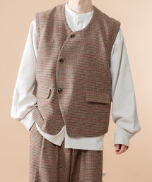kutir | ウールライクアシメベスト　セットアップ着用可(ベスト)