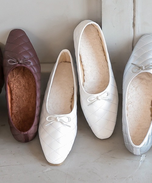 KOBE LETTUCE（コウベレタス）の「無地・レオパード柄　キルティングバレエシューズ（バレエシューズ・レディース・ブラウン/ホワイト系その他/ホワイト系その他2/ブラック/シルバー/イエロー系その他・S/L/LL/M）」の2枚目の写真