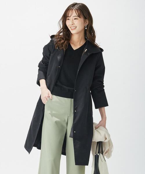 J.PRESS(ジェイプレス)の「【洗える】40/2NEWESTバックピーチ セミワイドパンツ(その他パンツ・レディース・スモーキーグリーン系/ベージュ系/ネイビー系・9/7/11/13)」の4枚目の写真