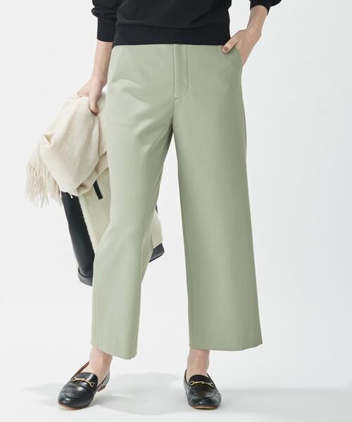 J.PRESS(ジェイプレス)の「【洗える】40/2NEWESTバックピーチ セミワイドパンツ(その他パンツ・レディース・スモーキーグリーン系/ベージュ系/ネイビー系・9/7/11/13)」の7枚目の写真