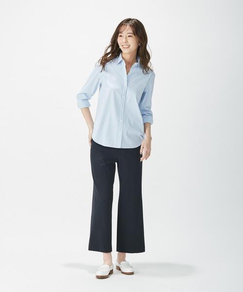 J.PRESS(ジェイプレス)の「【洗える】40/2NEWESTバックピーチ セミワイドパンツ(その他パンツ・レディース・スモーキーグリーン系/ベージュ系/ネイビー系・9/7/11/13)」の16枚目の写真