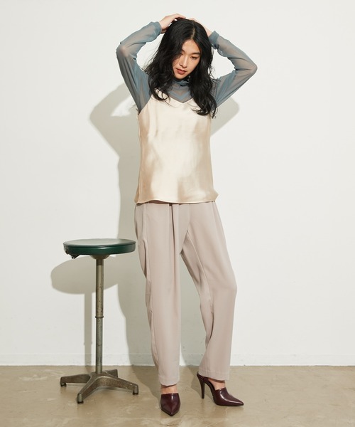 LA BELLE ETUDE（ラベルエチュード）の「タックリラックスGパンツ/Sサイズ展開あり（スラックス・レディース・グレー/グリーン/ピンク・0/1）」の8枚目の写真