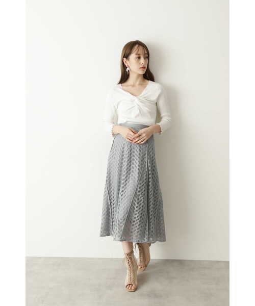 JILL STUART（ジルスチュアート）の「◆ツイストニット（ニット/セーター・レディース・ライトグリーン/ブラック/ホワイト・FREE）」の6枚目の写真