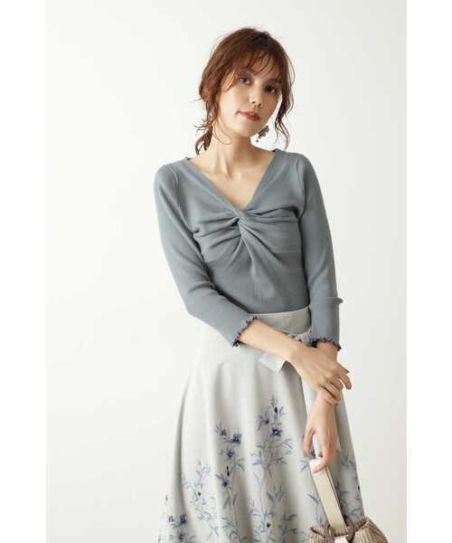 JILL STUART（ジルスチュアート）の「◆ツイストニット（ニット/セーター・レディース・ライトグリーン/ブラック/ホワイト・FREE）」の9枚目の写真