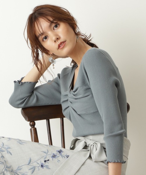 JILL STUART（ジルスチュアート）の「◆ツイストニット（ニット/セーター・レディース・ライトグリーン/ブラック/ホワイト・FREE）」の3枚目の写真