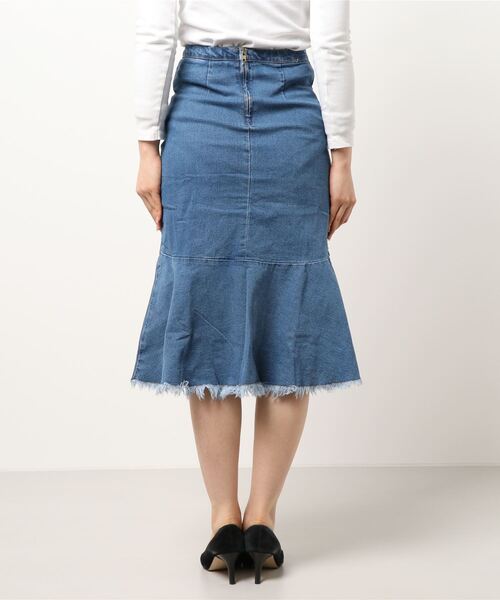 Roomy's（ルーミーズ）の「イレヘムデニムスカート（スカート・レディース・ネイビー・SMALL/MEDIUM）」の3枚目の写真