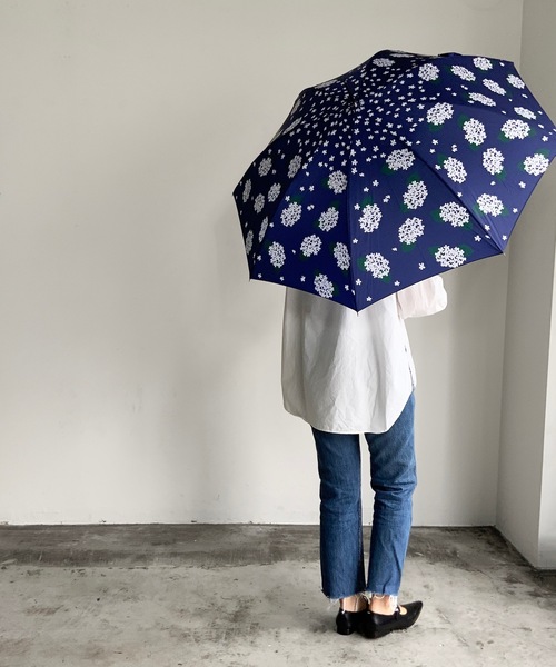 ALCEDO:晴雨兼用長傘 あじさい 総柄 UVカット（長傘）｜ALCEDO