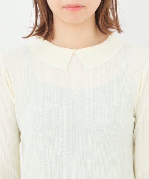 SLOBE IENA（スローブイエナ）の「フリルカラープルオーバー【手洗い可能】◆（Tシャツ/カットソー・レディース・ホワイト/イエロー・FREE）」の9枚目の写真