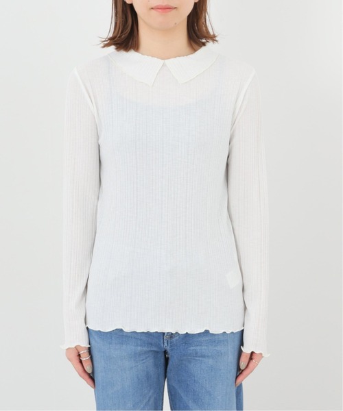 SLOBE IENA（スローブイエナ）の「フリルカラープルオーバー【手洗い可能】◆（Tシャツ/カットソー・レディース・ホワイト/イエロー・FREE）」の13枚目の写真