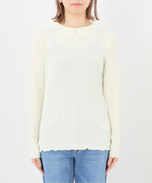 SLOBE IENA（スローブイエナ）の「フリルカラープルオーバー【手洗い可能】◆（Tシャツ/カットソー・レディース・ホワイト/イエロー・FREE）」の11枚目の写真