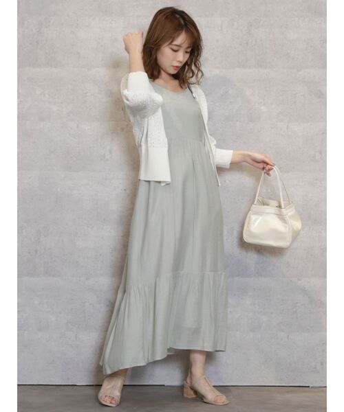 dazzlin（ダズリン）の「ポップコーンクロシェ2WAYトップス（カーディガン/ボレロ・レディース・オフホワイト/ベージュ/ブルー・FREE）」の7枚目の写真