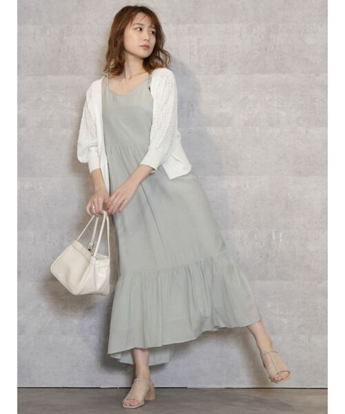 dazzlin（ダズリン）の「ポップコーンクロシェ2WAYトップス（カーディガン/ボレロ・レディース・オフホワイト/ベージュ/ブルー・FREE）」の5枚目の写真