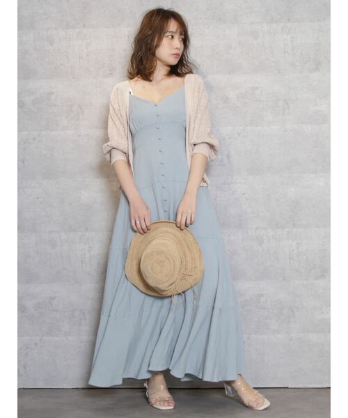 dazzlin（ダズリン）の「ポップコーンクロシェ2WAYトップス（カーディガン/ボレロ・レディース・オフホワイト/ベージュ/ブルー・FREE）」の9枚目の写真