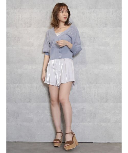 dazzlin（ダズリン）の「ポップコーンクロシェ2WAYトップス（カーディガン/ボレロ・レディース・オフホワイト/ベージュ/ブルー・FREE）」の14枚目の写真