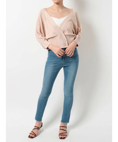 dazzlin（ダズリン）の「ポップコーンクロシェ2WAYトップス（カーディガン/ボレロ・レディース・オフホワイト/ベージュ/ブルー・FREE）」の12枚目の写真