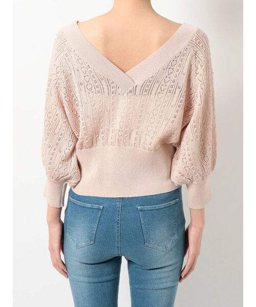 dazzlin（ダズリン）の「ポップコーンクロシェ2WAYトップス（カーディガン/ボレロ・レディース・オフホワイト/ベージュ/ブルー・FREE）」の10枚目の写真