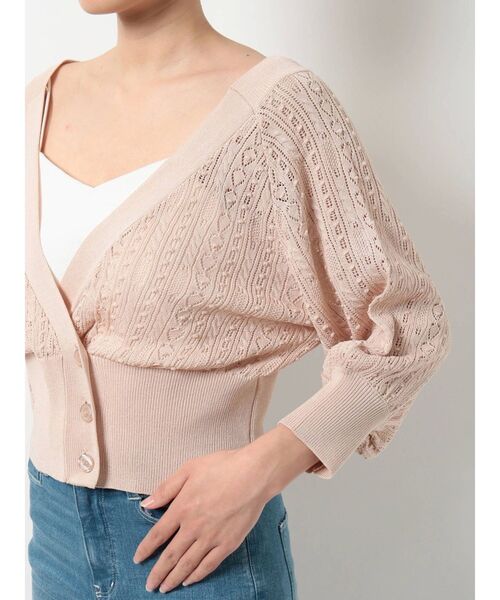 dazzlin（ダズリン）の「ポップコーンクロシェ2WAYトップス（カーディガン/ボレロ・レディース・オフホワイト/ベージュ/ブルー・FREE）」の16枚目の写真