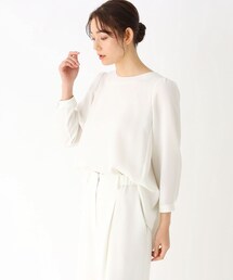 ◆タック使い前後差ヘム9分袖ブラウス