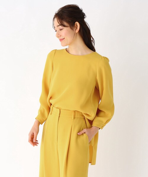 Modify（モディファイ）の「◆タック使い前後差ヘム9分袖ブラウス（シャツ/ブラウス・レディース・ホワイト系/ブラック/マスタード・42/40）」の3枚目の写真