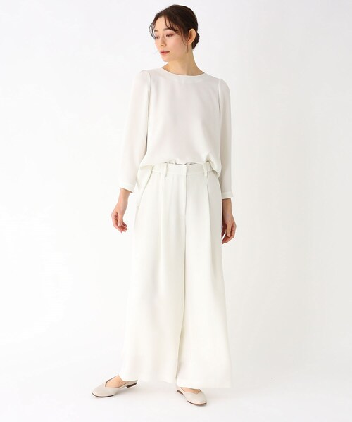 Modify（モディファイ）の「◆タック使い前後差ヘム9分袖ブラウス（シャツ/ブラウス・レディース・ホワイト系/ブラック/マスタード・42/40）」の12枚目の写真