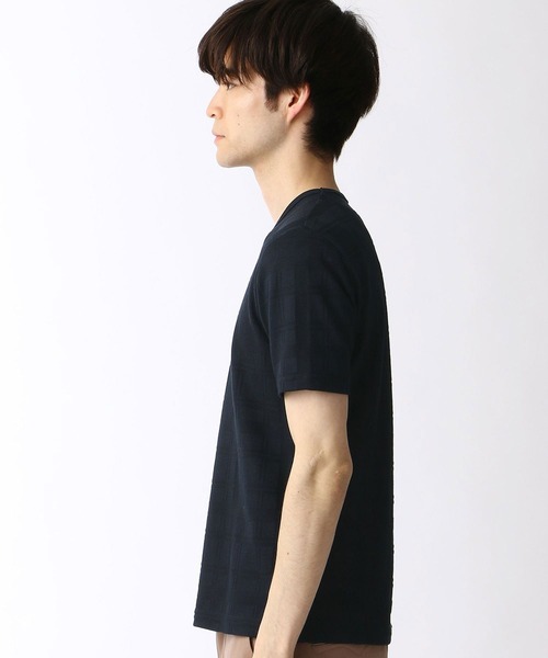 NICOLE CLUB FOR MEN（ニコルクラブフォーメン）の「リンクスチェックVネックカット（Tシャツ/カットソー・メンズ・ボルドー/ホワイト/その他1/ブラック/ネイビー・MEDIUM/X-LARGE/LARGE）」の15枚目の写真