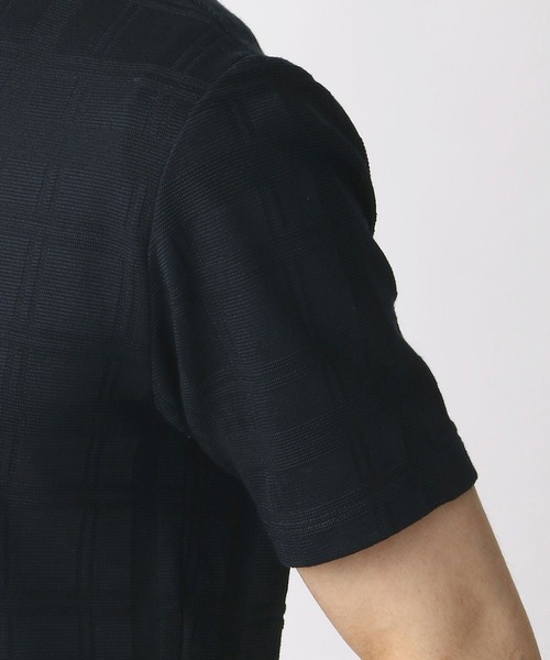 NICOLE CLUB FOR MEN（ニコルクラブフォーメン）の「リンクスチェックVネックカット（Tシャツ/カットソー・メンズ・ボルドー/ホワイト/その他1/ブラック/ネイビー・MEDIUM/X-LARGE/LARGE）」の14枚目の写真