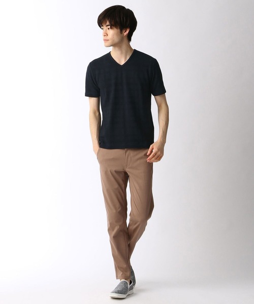 NICOLE CLUB FOR MEN（ニコルクラブフォーメン）の「リンクスチェックVネックカット（Tシャツ/カットソー・メンズ・ボルドー/ホワイト/その他1/ブラック/ネイビー・MEDIUM/X-LARGE/LARGE）」の12枚目の写真