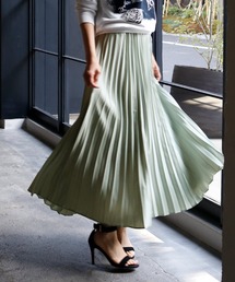 ELFRANK | サテンロング丈フレアプリーツスカート(スカート)