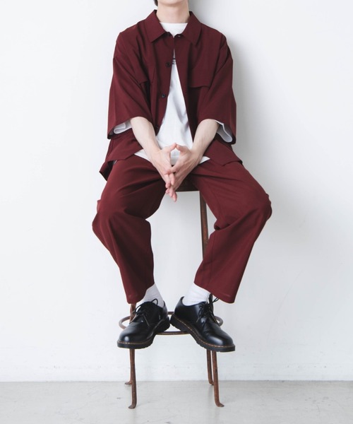 WEGO（ウィゴー）の「WEGO/アーバンカラーセミワイドスラックス（スラックス・メンズ・カーキ/ブルー系その他/ブラック/ベージュ/ダークグリーン/ワイン・SMALL/MEDIUM/LARGE）」の17枚目の写真