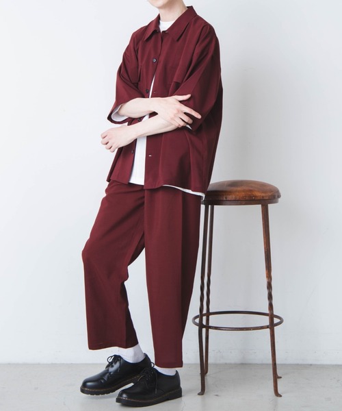 WEGO（ウィゴー）の「WEGO/アーバンカラーセミワイドスラックス（スラックス・メンズ・カーキ/ブルー系その他/ブラック/ベージュ/ダークグリーン/ワイン・SMALL/MEDIUM/LARGE）」の18枚目の写真