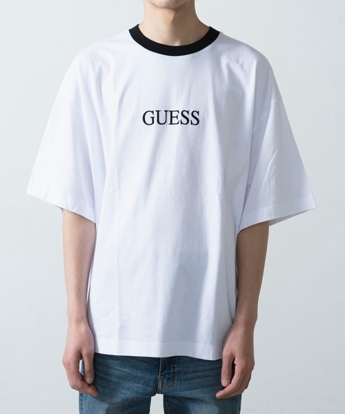 Guess(ゲス)の「∴WEGO/別注GUESSリンガービッグシルエット半袖Tシャツ(Tシャツ/カットソー・メンズ・パープル/ホワイト・LARGE/MEDIUM)」の11枚目の写真