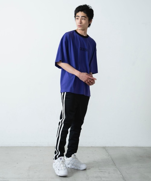 Guess(ゲス)の「∴WEGO/別注GUESSリンガービッグシルエット半袖Tシャツ(Tシャツ/カットソー・メンズ・パープル/ホワイト・LARGE/MEDIUM)」の9枚目の写真