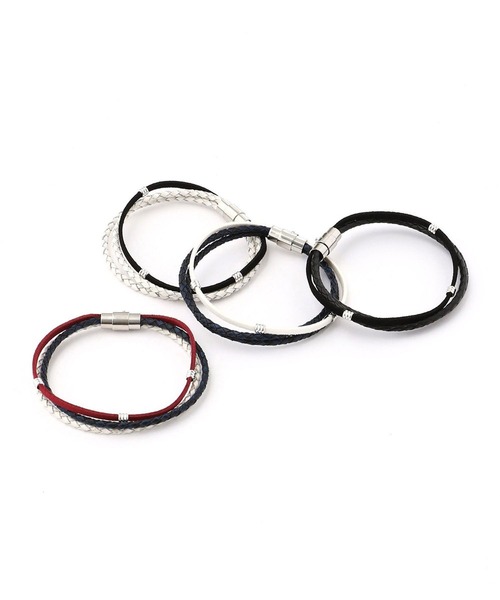 HIDEAWAYS NICOLE（ハイダウェイニコル）の「3連ブレスレット（ブレスレット・メンズ・ホワイト/ブラック/その他1/ネイビー・FREE）」の7枚目の写真