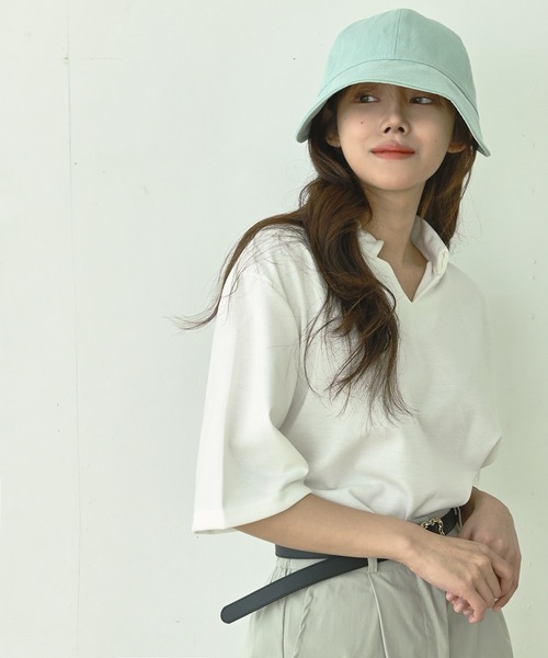 me+em select(ミームセレクト)の「つば広バケハキャップ(ハット・レディース・ミント/ベージュ/ピンク/ブラック/ブルー/アイボリー・FREE)」の5枚目の写真