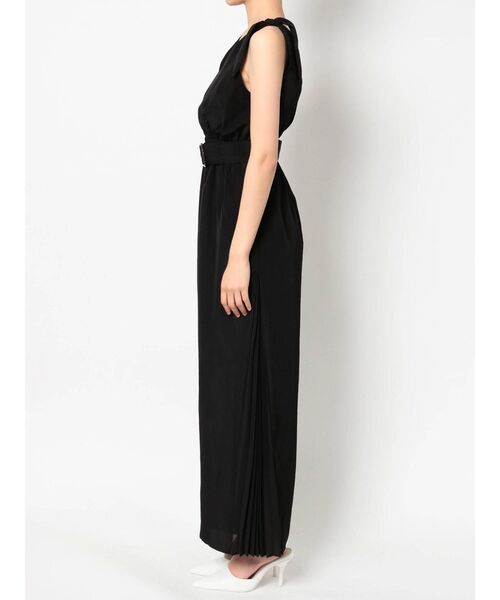 GYDA（ジェイダ）の「サイドプリーツリボンショルダーロンパース（つなぎ/オールインワン・レディース・ブラック/カーキ・FREE）」の13枚目の写真