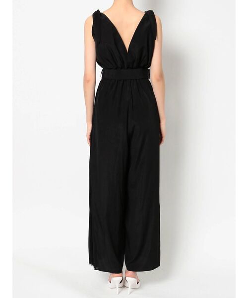 GYDA（ジェイダ）の「サイドプリーツリボンショルダーロンパース（つなぎ/オールインワン・レディース・ブラック/カーキ・FREE）」の4枚目の写真