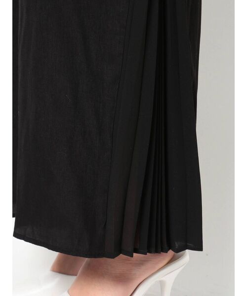 GYDA（ジェイダ）の「サイドプリーツリボンショルダーロンパース（つなぎ/オールインワン・レディース・ブラック/カーキ・FREE）」の17枚目の写真