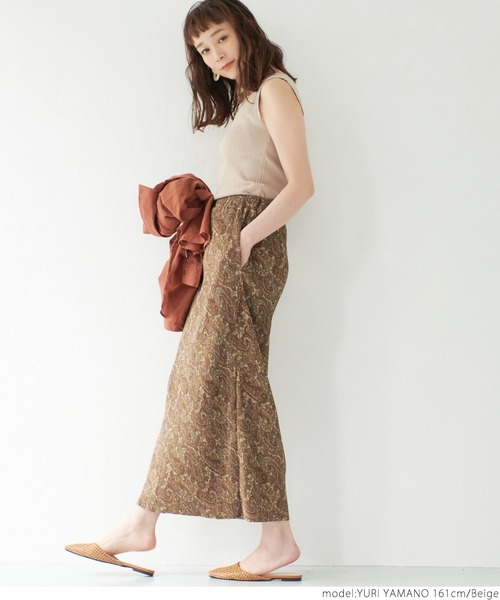 coca(coca)(コカ)の「ペイズリー柄プリーツスカート(スカート・レディース・ベージュ・ONE SIZE)」の3枚目の写真