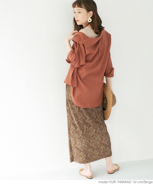 coca(coca)(コカ)の「ペイズリー柄プリーツスカート(スカート・レディース・ベージュ・ONE SIZE)」の5枚目の写真