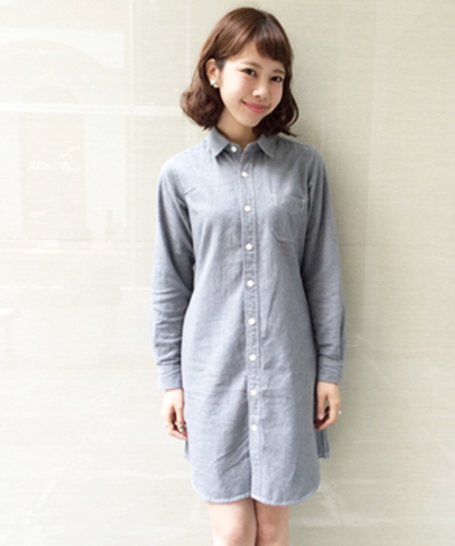 Kastane（カスタネ）の「【Kastane】シャツワンピース（ワンピース・レディース・ネイビー/グレー/ホワイト/その他20・FREE）」の3枚目の写真