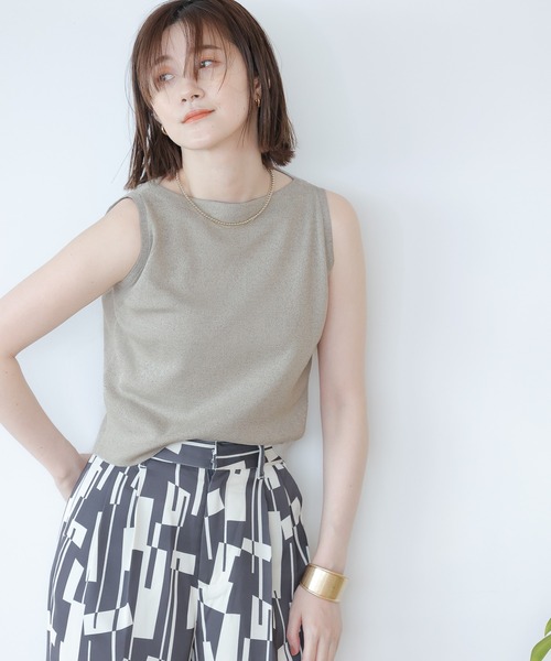 A part by（アパートバイ）の「14GVisPoショートノースリーブ　952603（タンクトップ・レディース・ブラック/グレー系その他2・FREE）」の2枚目の写真