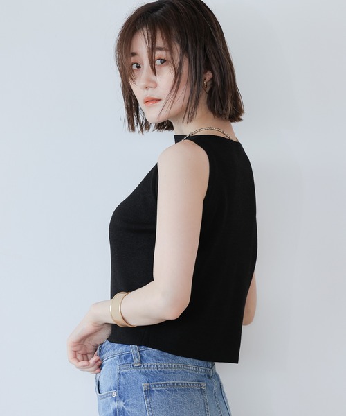 A part by（アパートバイ）の「14GVisPoショートノースリーブ　952603（タンクトップ・レディース・ブラック/グレー系その他2・FREE）」の5枚目の写真