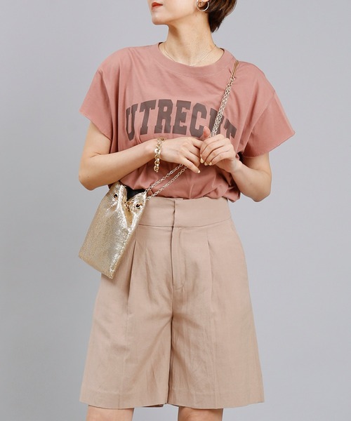 DouDou(ドゥドゥ)の「UTRECHT ロゴT(Tシャツ/カットソー・レディース・オフホワイト/チャコールグレー/ピンク・FREE)」の2枚目の写真