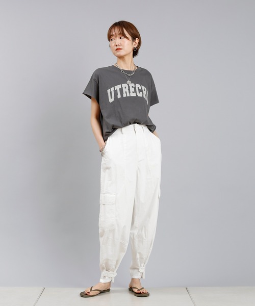 DouDou(ドゥドゥ)の「UTRECHT ロゴT(Tシャツ/カットソー・レディース・オフホワイト/チャコールグレー/ピンク・FREE)」の19枚目の写真