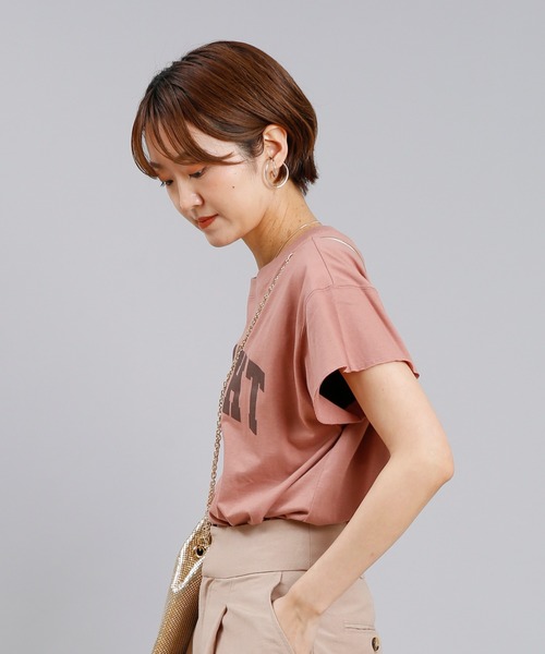 DouDou(ドゥドゥ)の「UTRECHT ロゴT(Tシャツ/カットソー・レディース・オフホワイト/チャコールグレー/ピンク・FREE)」の12枚目の写真