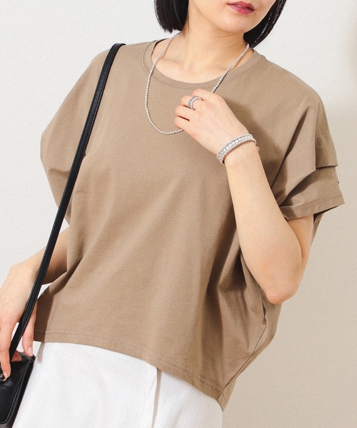 BEAMS HEART（ビームスハート）の「ビッグタック プルオーバー（Tシャツ/カットソー・レディース・ベージュ/オフホワイト/チャコールグレー/ブルー/グリーン系その他/ミント/サックスブルー・FREE）」の3枚目の写真