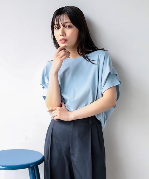 BEAMS HEART（ビームスハート）の「ビッグタック プルオーバー（Tシャツ/カットソー・レディース・ベージュ/オフホワイト/チャコールグレー/ブルー/グリーン系その他/ミント/サックスブルー・FREE）」の6枚目の写真