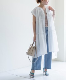 《WEB・一部店舗限定》麻調ティアードフレンチワンピース