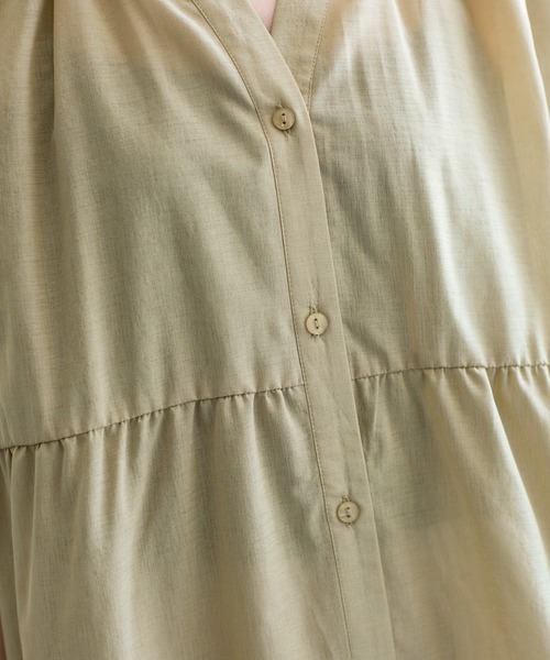 prose verse（プロズヴェール）の「《WEB・一部店舗限定》麻調ティアードフレンチワンピース（ワンピース・レディース・オフホワイト/ピンク/イエロー・ﾌﾘ-）」の22枚目の写真